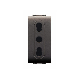 PRESA ITALIANA BIVALENTE DI SICUREZZA MYLIFE 2P+T10/16A ETN ECL4045 COLORE GRIGIO - ELETTROCANALI ECL4045