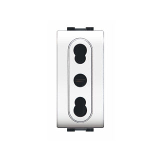 PRESA ITALIANA BIVALENTE DI SICUREZZA MYLIFE 2P+T10/16A ETN ECL4045WH COLORE BIANCO - ELETTROCANALI ECL4045WH