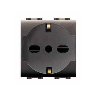 PRESA TRIVALENTE 2 MODULI ETN ECL4050 COLORE GRIGIO - ELETTROCANALI ECL4050