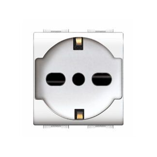 PRESA TRIVALENTE 2 MODULI ETN ECL4050WH COLORE BIANCO - ELETTROCANALI ECL4050WH