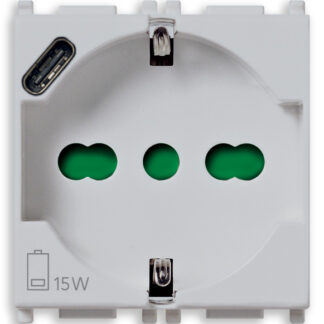 PRESA 2P+T 16A UNIVERSALE + USB C BIANCO VIM 14210.USB - VIMAR 14210.USB