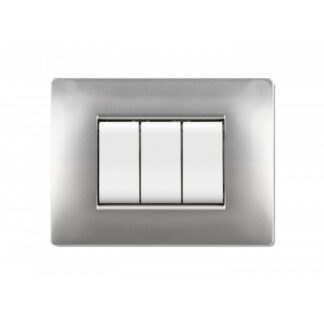 PLACCA MYLIFE Q 3 MODULI COLORE ALLUMINIO CHIARO ETN ECL2883AC - ELETTROCANALI ECL2883AC