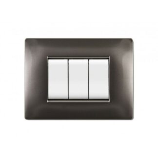 PLACCA MYLIFE Q 3 MODULI COLORE ALLUMINIO NOTTE ETN ECL2883AN - ELETTROCANALI ECL2883AN