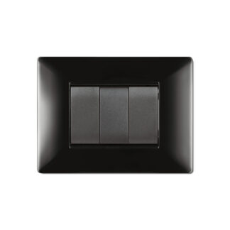 PLACCA MYLIFE Q 4 MODULI COLORE NERO ETN ECL2884N - ELETTROCANALI ECL2884N