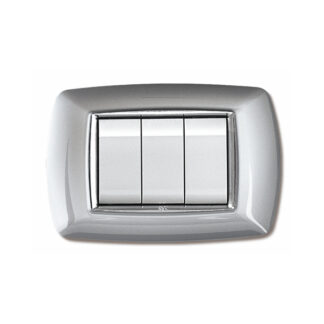 PLACCA MYLIFE 3 MODULI COLORE ALLUMINIOCHIARO ECL2983AC - ELETTROCANALI ECL2983AC