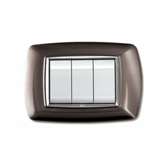 PLACCA MYLIFE 3 MODULI COLORE ALLUMINIO NOTTE ECL2983AN - ELETTROCANALI ECL2983AN