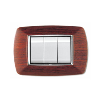 PLACCA MYLIFE 3 MODULI COLORE LEGNO SCURO ECL2983LS - ELETTROCANALI ECL2983LS