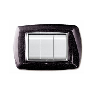 PLACCA MYLIFE 3 MODULI COLORE NERO GLITTERING - ELETTROCANALI ECL2983NG