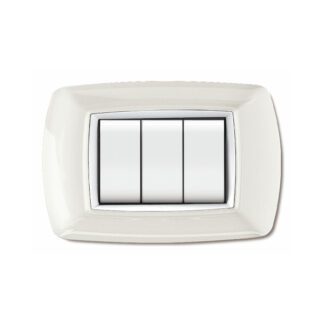PLACCA MYLIFE 3 MODULI COLORE BIANCO + ADATTATORE - ELETTROCANALI ECL2983TWH