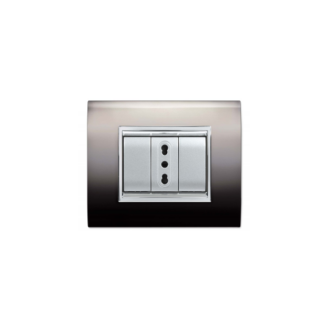 PLACCA NEW PRESTIGE 3 MODULI COLORE METAL BLACK SATINATO ECL3083MBS - ELETTROCANALI ECL3083MBS