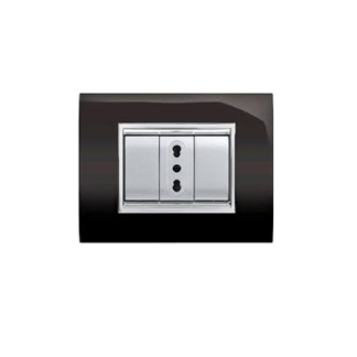 PLACCA NEW PRESTIGE 3 MODULI COLORE NERO ECL3083N - ELETTROCANALI ECL3083N