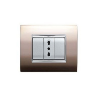 PLACCA NEW PRESTIGE 3 MODULI COLORE SAHARA SATINATO ECL3083HS - ELETTROCANALI ECL3083SHS