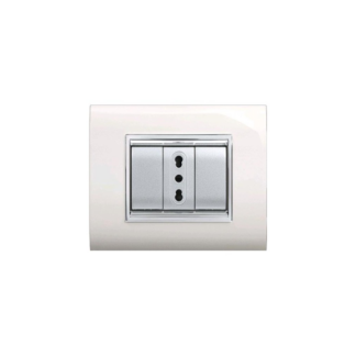 PLACCA NEW PRESTIGE 3 MODULI COLORE BIANCO ECL3083WH - ELETTROCANALI ECL3083WH
