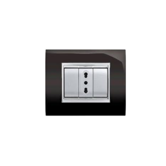 PLACCA NEW PRESTIGE 4 MODULI COLORE NERO ECL3084N - ELETTROCANALI ECL3084N