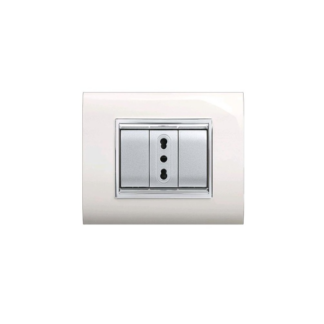 PLACCA NEW PRESTIGE 4 MODULI COLORE BIANCO ECL3084WH - ELETTROCANALI ECL3084WH