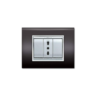PLACCA NEW PRESTIGE 7 MODULI COLORE NERO ECL3087N - ELETTROCANALI ECL3087N