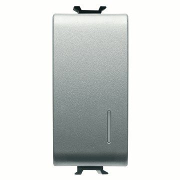 PULSANTE UNIPOLARE 250V ac - NA 16A ILLUMINABILE - CON DIFFUSORE - 1 MODULO - TITANIO - CHORUSMART - GEWISS GW14132