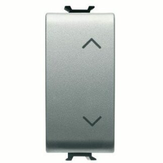PULSANTE UNIPOLARE 250V ac - NA+NA 10A - CON INTERBLOCCO - SIMBOLO SU- GIU' - 1 MODULO - TITANIO - CHORUSMART - GEWISS GW14140