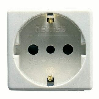 PRESA STANDARD ITALIANO/TEDESCO 250V ac - 2P+T 16A - P30 - 2 MODULI- SYSTEM WHITE - GEWISS GW20205