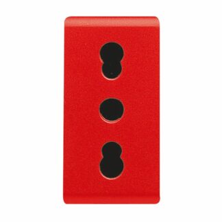 PRESA STANDARD ITALIANO 250V ac - PER LINEE DEDICATE - 2P+T 16A BIVALENTE - P17-11 - 1 MODULO - ROSSO - SYSTEM - GEWISS GW20295