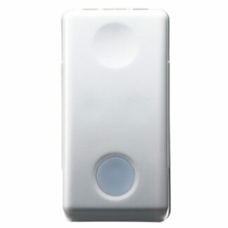 PULSANTE UNIPOLARE 250V ac - NA 10A - LUMINOSO 230V ac - CON LENTE NEUTRA SOSTITUIBILE - 1 MODULO - SYSTEM WHITE - GEWISS GW20515