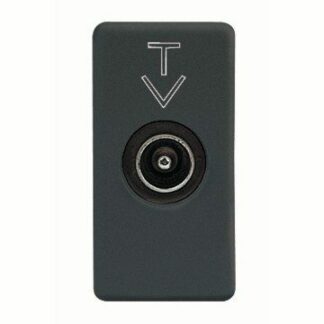 PRESA COASSIALE TV SCHERMATURA CLASSE A - CONNETTORE IEC MASCHIO 9,5mm - DIRETTA CON PASSAGGIO DI CORRENTE - 1 MODULO - SYSTEM BLACK - GEWISS GW21381