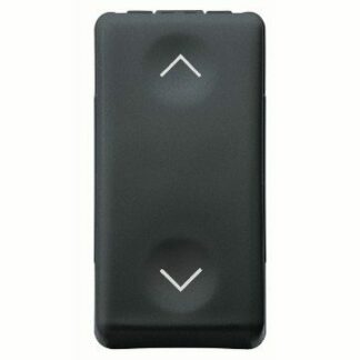 COMMUTATORE UNIPOLARE 250V ac - 10AX - NEUTRO - SIMBOLO SU-GIU' - 1 MODULO - SYSTEM BLACK - GEWISS GW21559