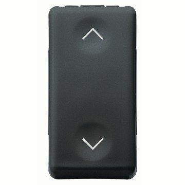 COMMUTATORE UNIPOLARE 250V ac - 10AX - NEUTRO - SIMBOLO SU-GIU' - 1 MODULO - SYSTEM BLACK - GEWISS GW21559