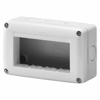 CONTENITORE PER APPARECCHI SYSTEM - PROTETTO - 4 POSTI - GRIGIO RAL 7035 - IP40 - GEWISS GW27004