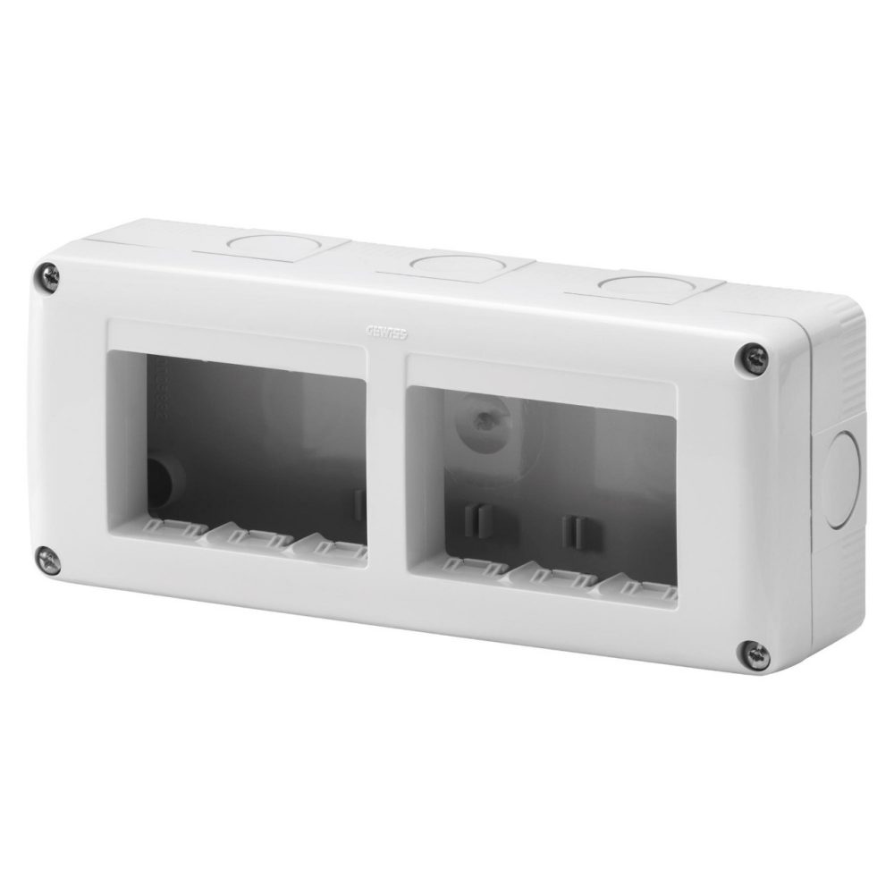 CONTENITORE PER APPARECCHI SYSTEM - ORIZZONTALE PROTETTO - 6 POSTI - MODULO 3x2 - GRIGIO RAL 7035 - IP40 - GEWISS GW27005