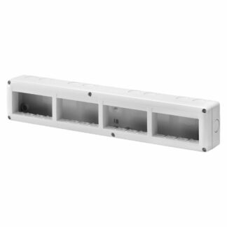 CONTENITORE PER APPARECCHI SYSTEM - ORIZZONTALE PROTETTO - 16 POSTI - MODULO 4x4 - GRIGIO RAL 7035 - IP40 - GEWISS GW27008