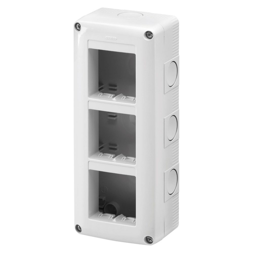 CONTENITORE PER APPARECCHI SYSTEM - VERTICALE PROTETTO - 6 POSTI - MODULO 2x3 - GRIGIO RAL 7035 - IP40 - GEWISS GW27022