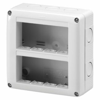 CONTENITORE PER APPARECCHI SYSTEM - VERTICALE PROTETTO - 8 POSTI - MODULO 4x2 - GRIGIO RAL 7035 - IP40 - GEWISS GW27023