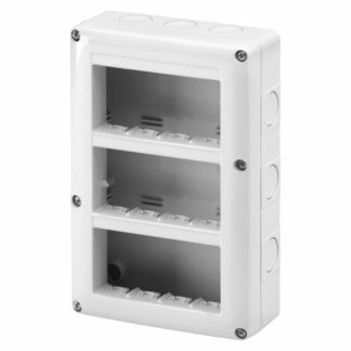 CONTENITORE PER APPARECCHI SYSTEM - VERTICALE PROTETTO - 12 POSTI - MODULO 4x3 - GRIGIO RAL 7035 - IP40 - GEWISS GW27024