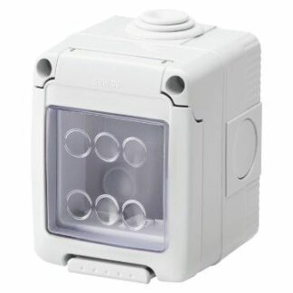 CONTENITORE PER APPARECCHI SYSTEM - STAGNO - 2 POSTI - GRIGIO RAL 7035 - IP55 - GEWISS GW27042