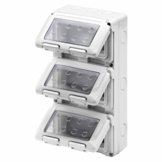 CONTENITORE PER APPARECCHI SYSTEM - VERTICALE STAGNO - 12 POSTI - MODULO 4X3 - GRIGIO RAL 7035 - IP55 - GEWISS GW27052