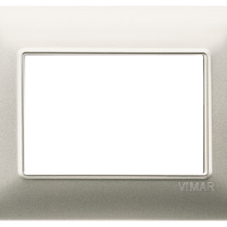 PLACCA 3 MODULI TECNOPOLIMERO COLORE NICHEL OPACO VIM 14653.21 - VIMAR 14653.21