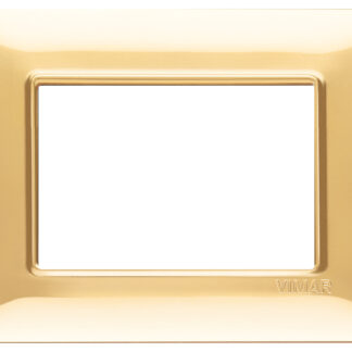 PLACCA 3 MODULI TECNOPOLIMERO COLORE ORO LUCIDO VIM 14653.24 - VIMAR 14653.24
