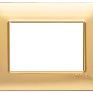 PLACCA 3 MODULI TECNOPOLIMERO COLORE ORO OPACO VIM 14653.25 - VIMAR 14653.25