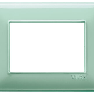 PLACCA 3 MODULI TECNOPOLIMERO COLORE REFLEX MENTA VIM 14653.44 - VIMAR 14653.44