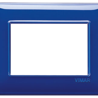 PLACCA 3 MODULI TECNOPOLIMERO COLORE REFLEX ZAFFIRO VIM 14653.50 - VIMAR 14653.50